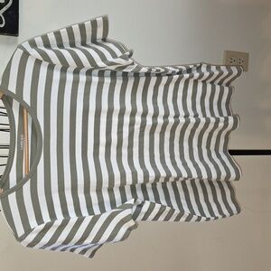 Lands' End Olive and White Knit Top Womens Size 2X (Christine # 12)